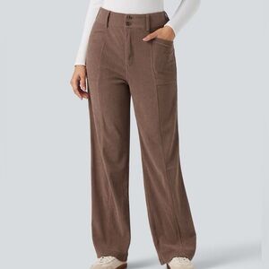 NWT HALARA High Waisted Corduroy Straight Leg Pants size XL